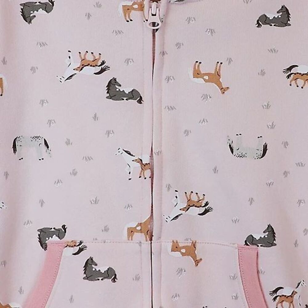 NWT John Deere Toddler Girls' 3T Pink Pony Jacket Full-Zip French Terry Sweater - Picture 2 of 2